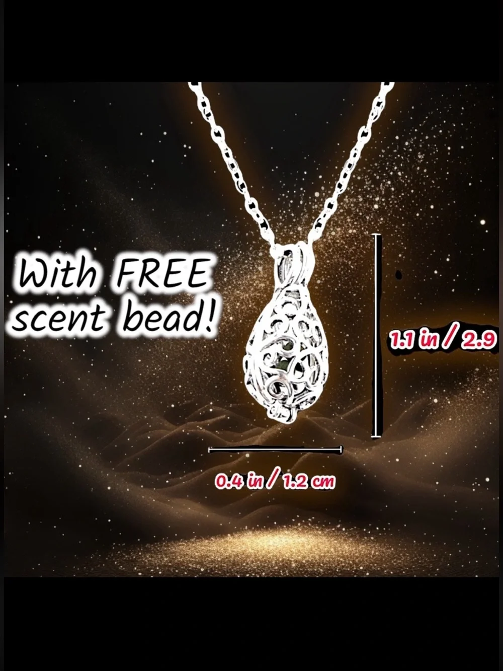 Silver Necklace Aromatherapy Scent Diffuser & Silver Locket - FREE Lava Bead NWT